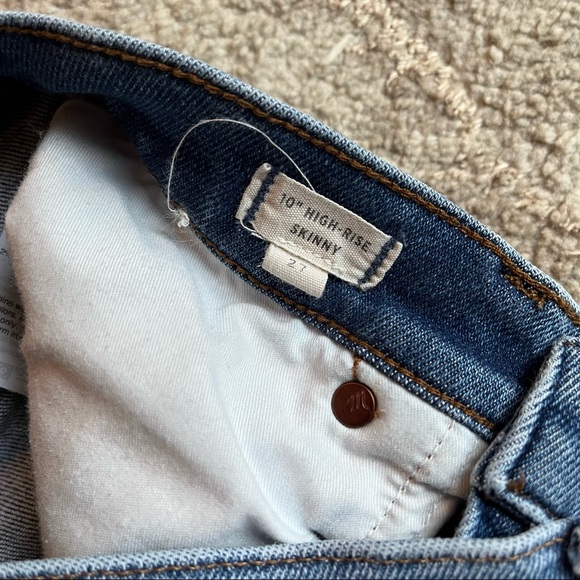 Madewell 10” High-Rise Skinny Jeans Cordova Wash Button Front - Picture 9 of 12